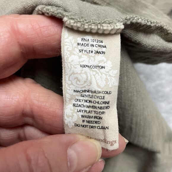 Soft Surroundings Wrap Tunic Top Womens S Gray Cotton Button Detail Asymmetrical - Picture 4 of 7